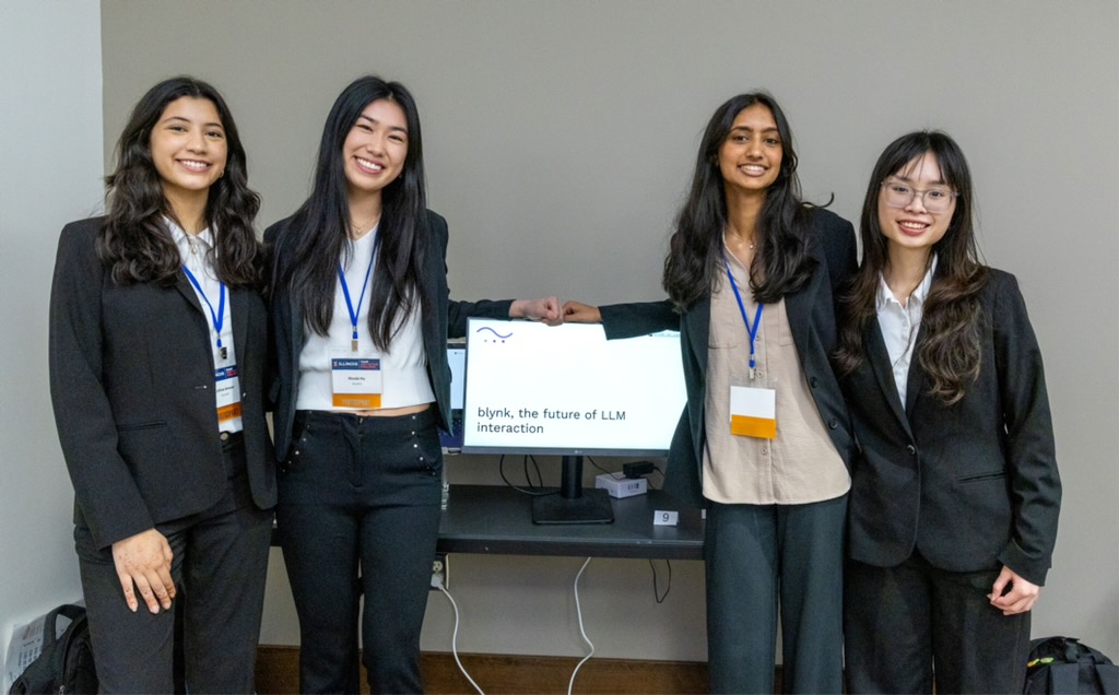 Nicole and the blynkAI team presenting their project