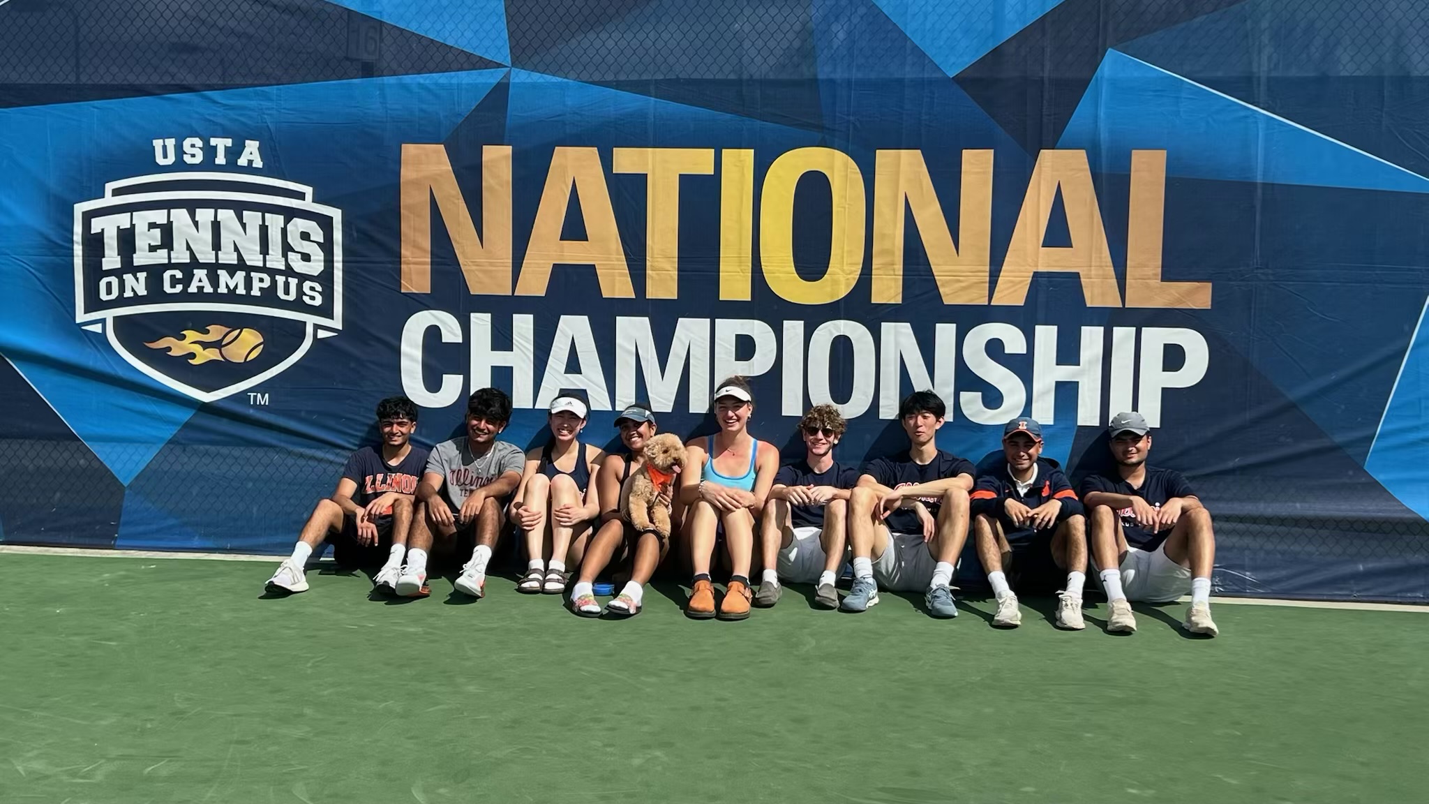 Nicole with her tennis team at a national championship
